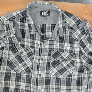 FRYE Men's Button Up Flannel Shirt Large